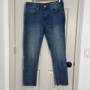 True Religion Jeans Mens 34 Blue Danny Tapered Medium Wash Y2K Streetwear